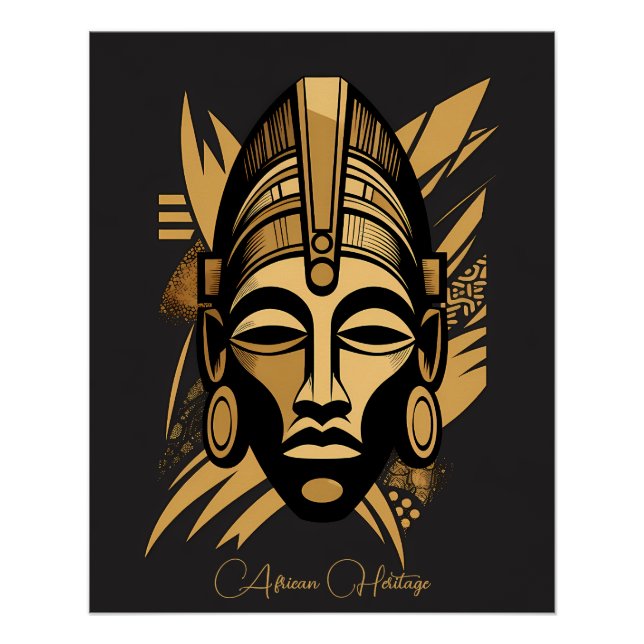 Póster Arte de Máscaras Africanas Legado y Orgullo - Hist (Anverso)