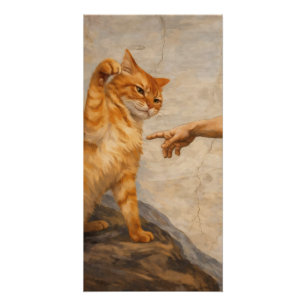 Póster Arte de meme de gato divertido Creación de Adán co