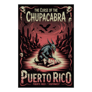 Póster Arte de Monstruo del Desierto Horror Criptido Chup