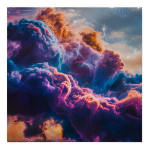Póster Arte de Nebulosa Espacial Abstracta - Cósmico Colo