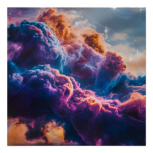 Póster Arte de Nebulosa Espacial Abstracta - Cósmico Colo