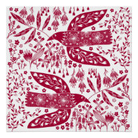 Arte de pájaro rojo