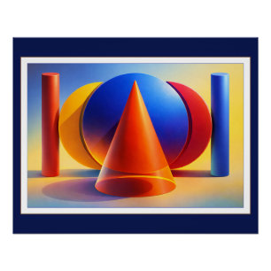 Póster Arte de pared abstracto geométrico contemporáneo