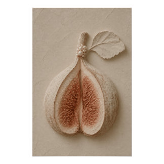Póster Arte de pared botánico de higo minimalista | Neutr