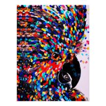 Arte de Pared de Ave Tropical Vibrante en Expresio