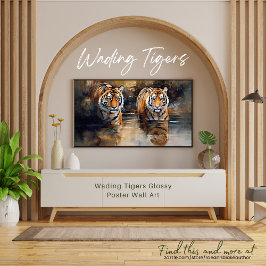Póster Arte de pared de cartel brillante Tigres Vadeando