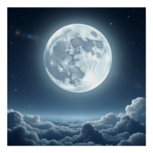 Póster Arte de pared de cielo bajo la luz de la luna – No
