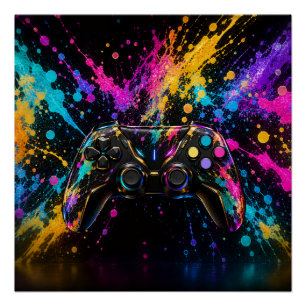 Póster Arte de pared de controlador de juegos