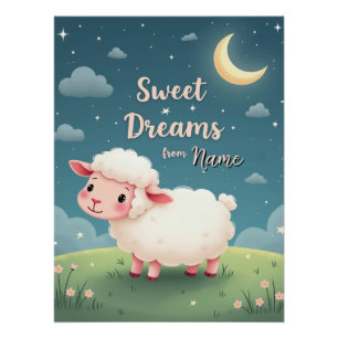 Póster Arte de pared de granja – Ovejas lindas bajo el ci