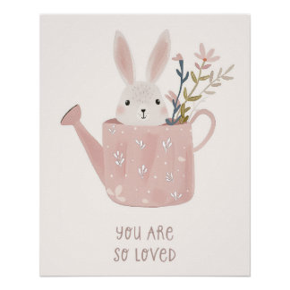 Póster Arte de pared de guardería con estampado de coneji