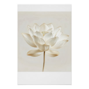 Póster Arte de pared de loto blanco – Edición Serenidad y