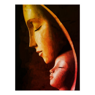 Póster Arte de Pared de Madre e Hijo
