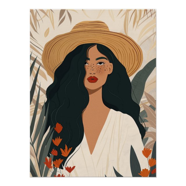 Póster Arte de pared de mujer boho (Anverso)