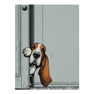 Póster Arte de Pared de Perro Basset Hound Adorable