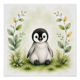 Póster Arte de pared de pingüinos de vida silvestre Póste