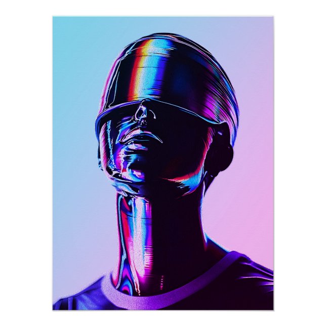 Póster Arte de Pared de Retrato Cromado de Arcoíris Futur (Anverso)