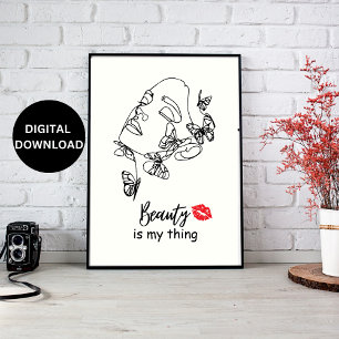 Póster Arte de pared de salón de belleza de esteticista, 