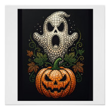 Arte de pared gótico de calabaza de cráneo de Hall