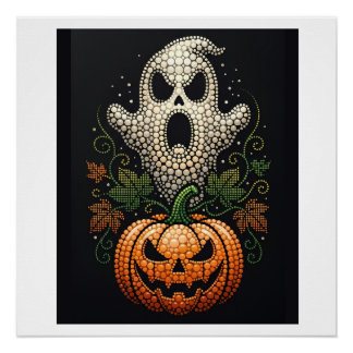 Póster Arte de pared gótico de calabaza de cráneo de Hall