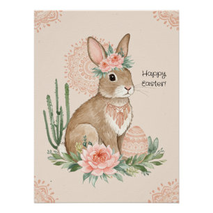 Póster Arte de pared imprimible del conejo de Pascua cris