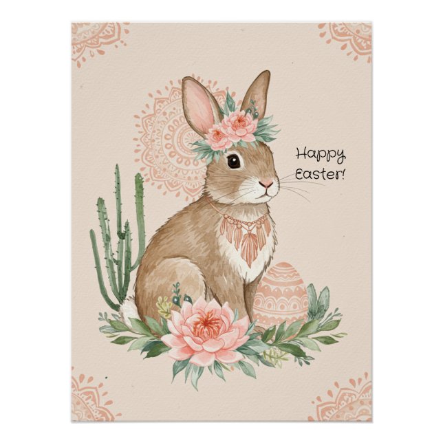 Póster Arte de pared imprimible del conejo de Pascua cris (Anverso)