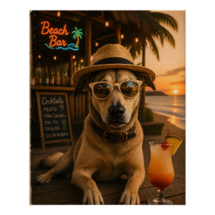 Póster Arte de pared imprimible divertido de perro de pla