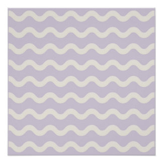 Póster Arte de pared minimalista de franja ondulada morad