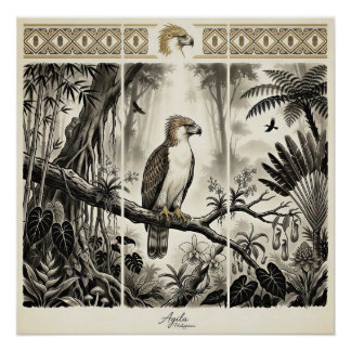 Póster Arte de pared tríptico del águila filipina