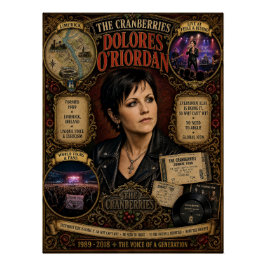 Póster Arte de pared vintage de The Cranberries Dolores O