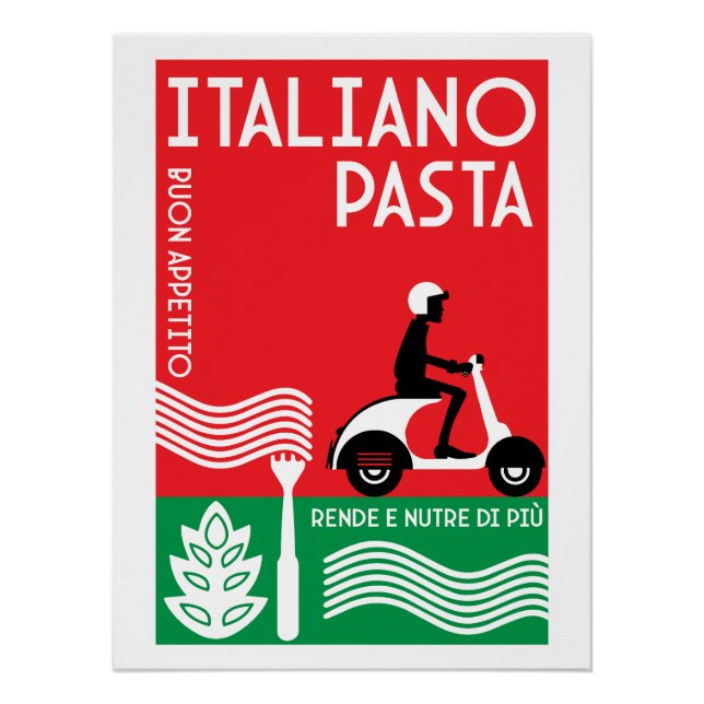 Póster Arte de Pasta Italiano (Anverso)