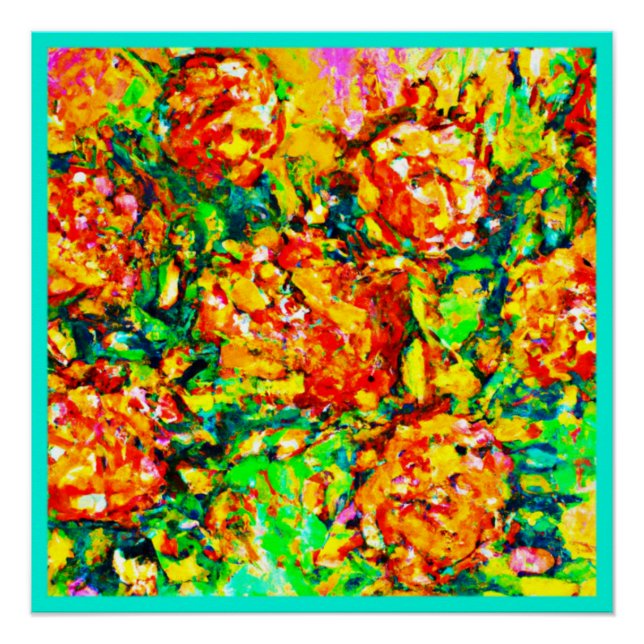 Póster Arte de patrones frescos en el jardín (Anverso)