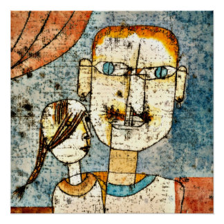 Póster Arte de Paul Klee: Adán y pequeña Eva,