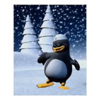 Arte de pingüino marinero de invierno adorable par