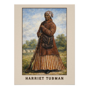 Póster Arte de retrato en color de Harriet Tubman
