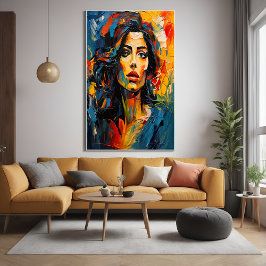 Póster Arte de retrato expresionista radiante