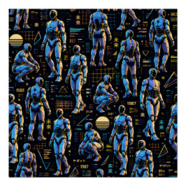Póster Arte de Robot Humanoide Futurista | Android de Cie
