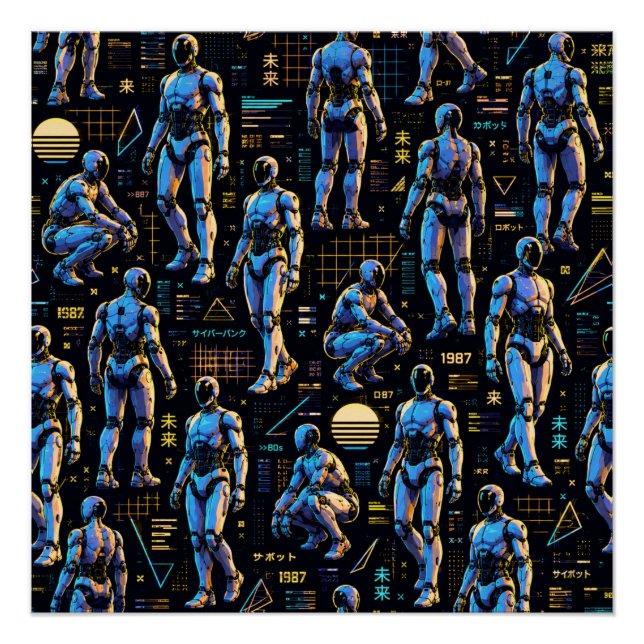 Póster Arte de Robot Humanoide Futurista | Android de Cie (Anverso)