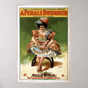 Póster "Arte de teatro de época -"Una percusionista"