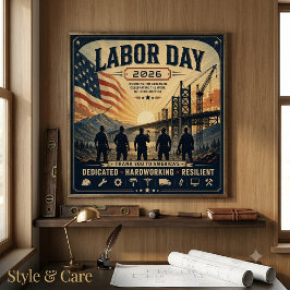 Póster Arte de Tributo al Trabajador del Día del Trabajo 