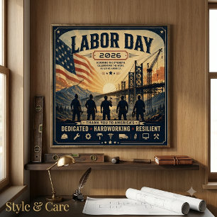 Póster Arte de Tributo al Trabajador del Día del Trabajo 