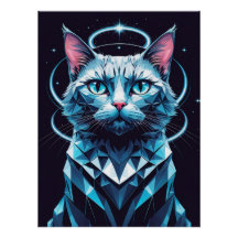 Arte de vectores geométricos para gatos de cristal