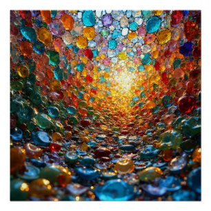 Póster Arte de vidrio en mosaico vibrante y brillante