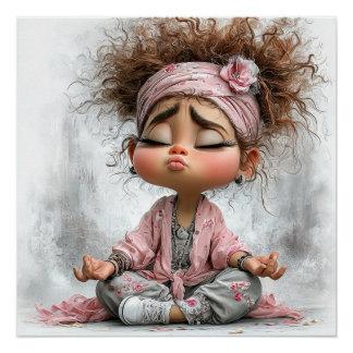 Póster Arte de yoga divertido y descarado