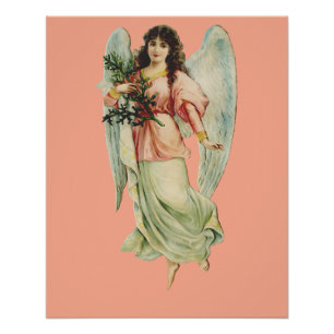 Póster Arte del Ángel Guardián Vigilancia y Gracia Divina