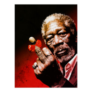 Póster Arte del dedo medio con lazo rojo