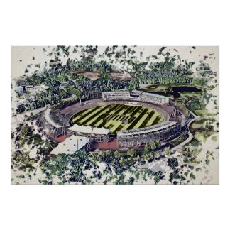 Póster Arte del Estadio de Cricket - Southampton, Hampshi
