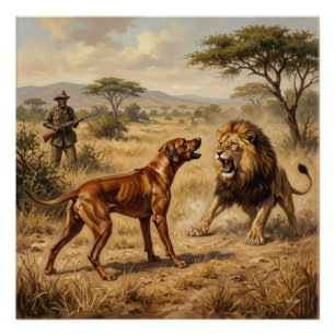 Póster Arte del Lebrel León Rhodesiano