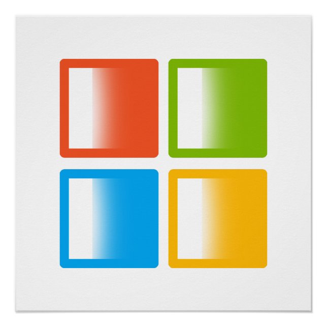 Póster Arte del logotipo de Microsoft (Anverso)