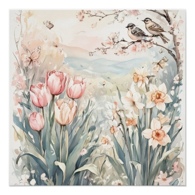 Póster arte digital de pared de primavera pacífica para d (Anverso)