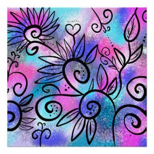 Póster Arte divertido de pájaros